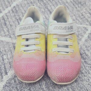 Brava Kids Soccer Shoes - Pink and Yellow